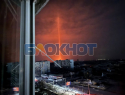 Странный луч, уходящий в небо, заметили жители обесточенного Мелитополя