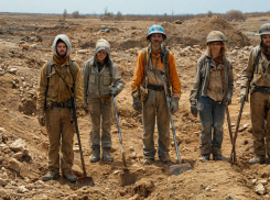 В Мелитополе нашли останки красноармейцев