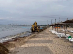 В Бердянске владельца пляжа оштрафовали за катание экскаватора по песку