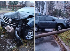 В Запорожье водитель врезался в фонарный столб