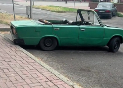 Самодельный кабриолет из «Жигулей» сняли на видео в Запорожье