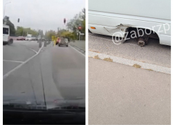Колесо отлетело у маршрутки прямо по ходу движения в Запорожье 