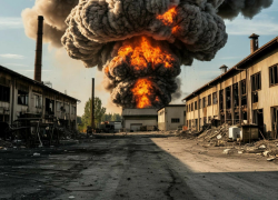 Во время ночного удара повреждён электровозоремонтный завод в Запорожье