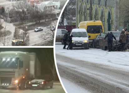 Массовые заносы и ДТП: как Мелитополь встретил первую зимнюю метель и гололёд