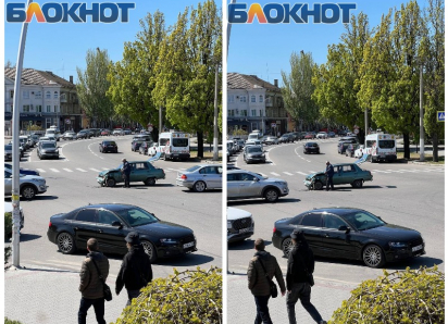 Читатели «Блокнота» показали загадочное ДТП на перекрёстке в Мелитополе