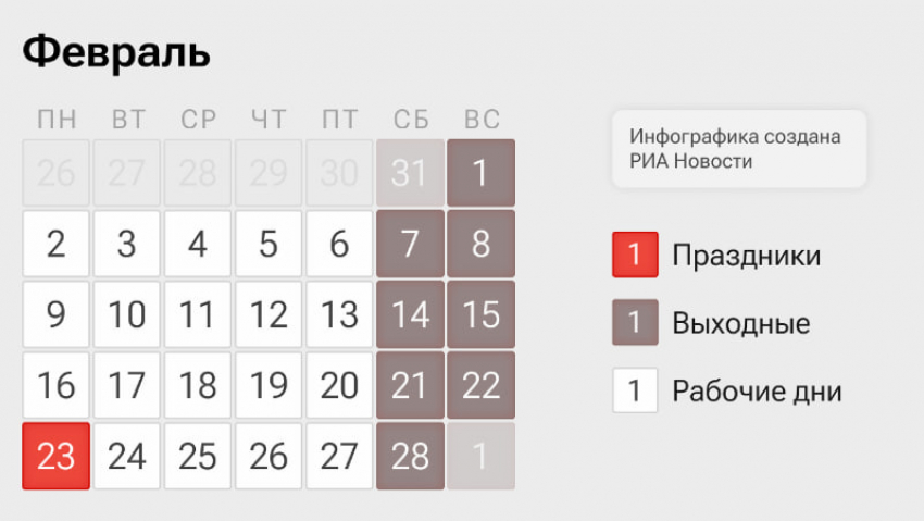 Запорожцев ждут длинные выходные в феврале