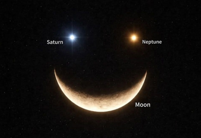 В небе над Запорожской областью взойдёт «смайлик» из Луны, Сатурна и Нептуна 23 января