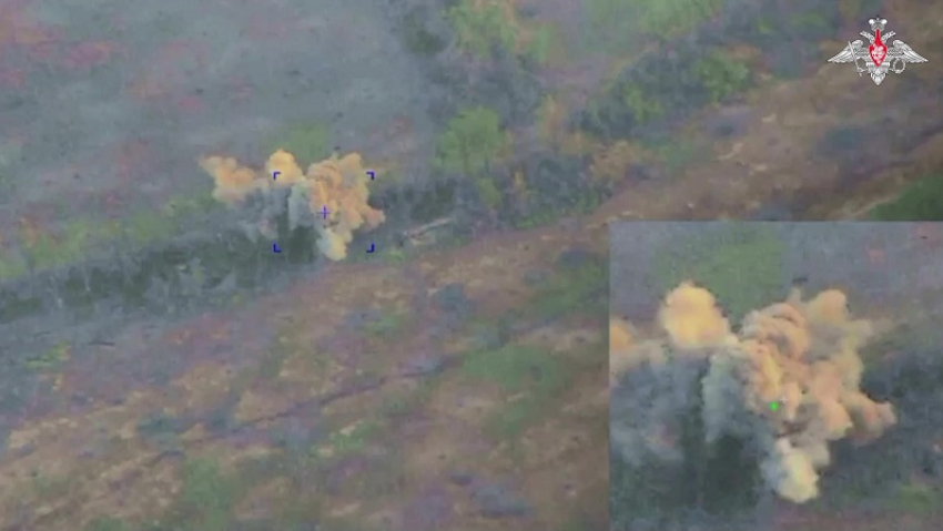 В Минобороны показали уничтожение позиций ВСУ высокоточным боеприпасом «Краснополь» под Ореховом