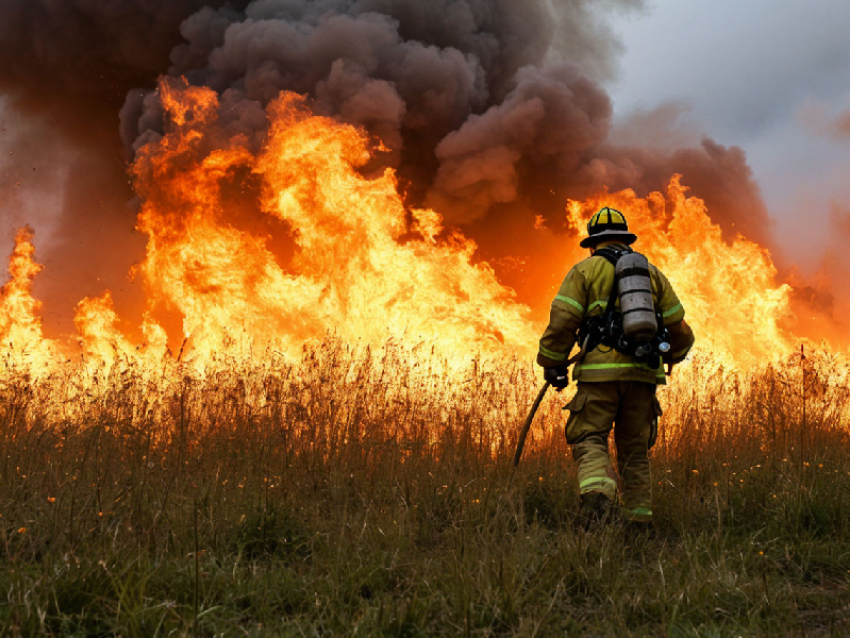 Более 1 гектара сухой травы сгорело в Запорожской области